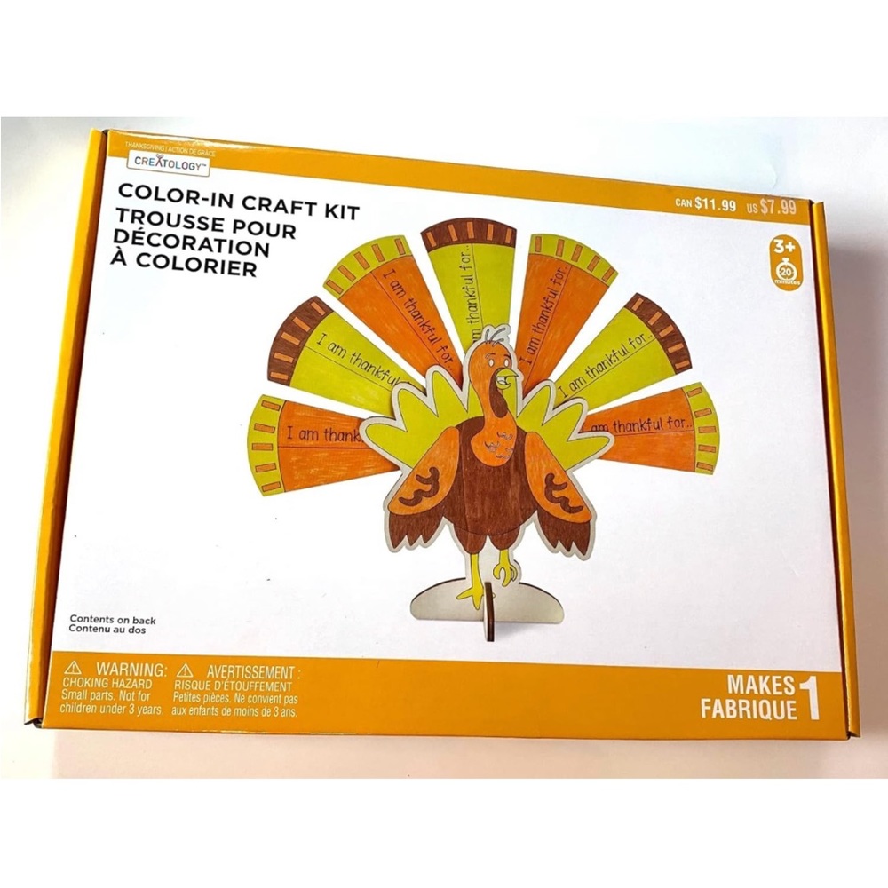 Thanksgiving Turkey Coloring Building Craft Kit for Kids & Adults by Creatology
